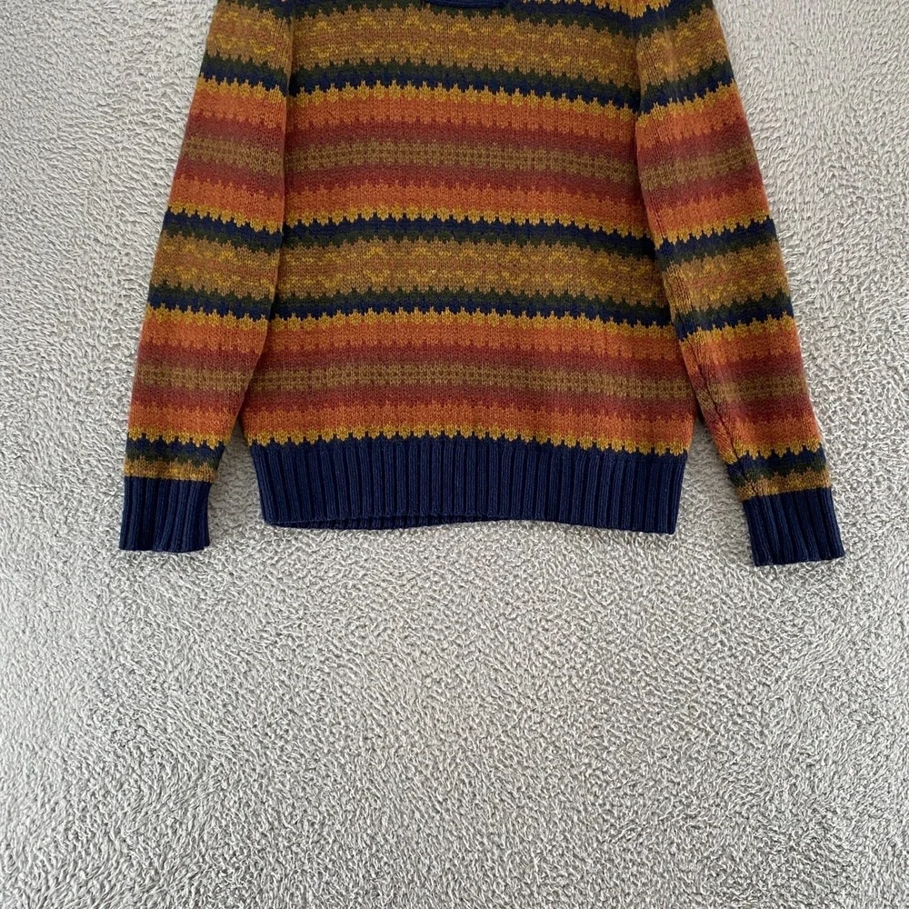 Levi's Sweater Mens Large Wool‎ Striped Shawl Collar Southwestern Orange